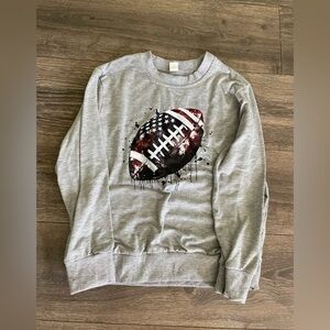 10Y Kids Gray Football lightweight Sweatshirt